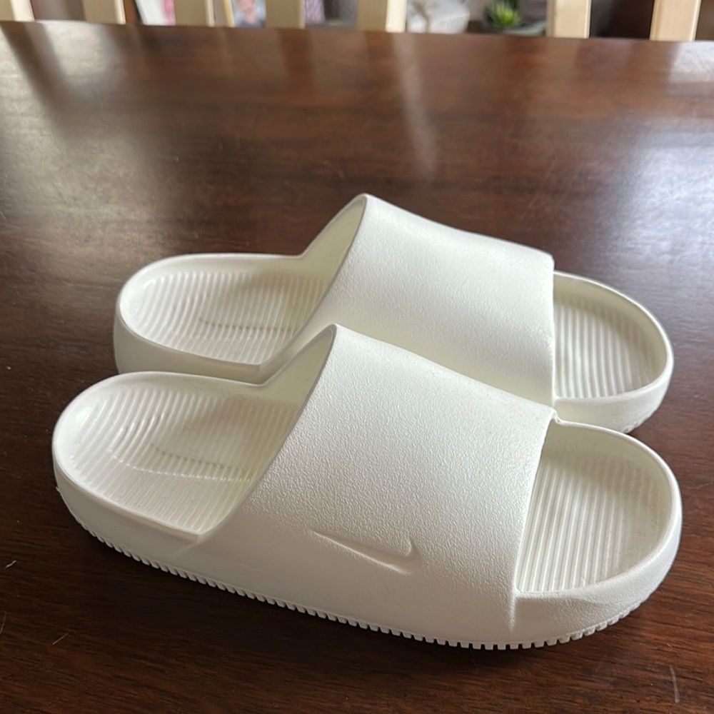 Nike White Slide Sandals